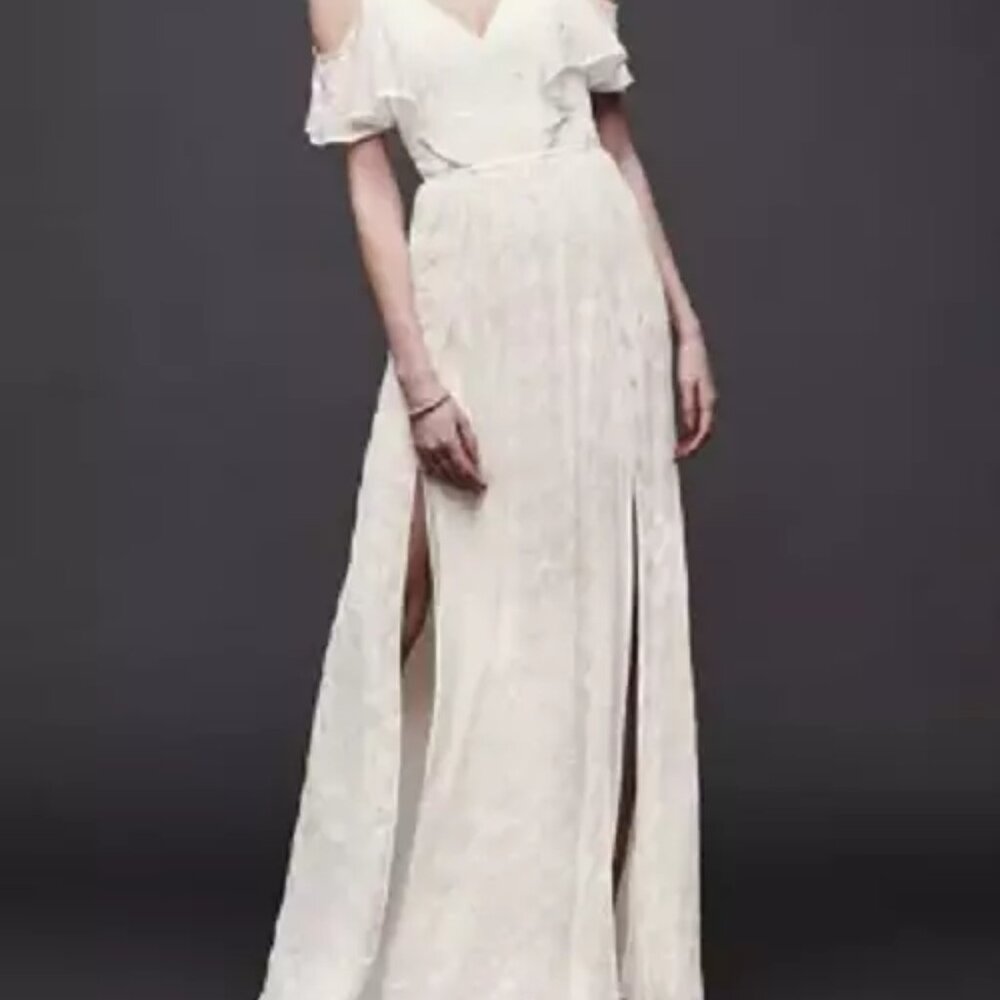 DB Studio Davids Bridal NWT ivory chiffon eyelet … - image 2